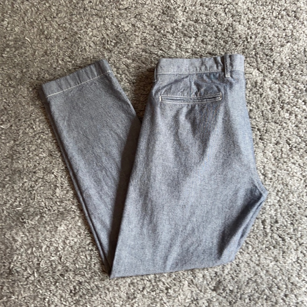 J Crew slim stretch chambray pants.  Size 34x30